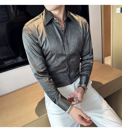 Camisa Larga Hombre Ice Silk Textura Premium - Transpirable y Fresca - Image 20