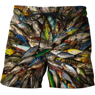 Shorts Casuales para Hombre con Estampado 3D de Peces