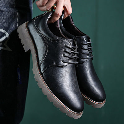 Zapatos Casuales de Cuero Estilo Británico Retro para Hombre - Image 11