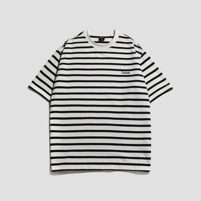 Camiseta Rayada Hombre Marca Americana - Corte Relajado Cuello Redondo - Image 6