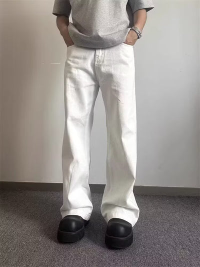 Pantalones Vaqueros Blancos Rectos Oversize para Hombre - Estilo Urbano Premium - Image 12