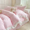 Lace Cream Powder 1.5m Bed Sheet 150× - 200cm