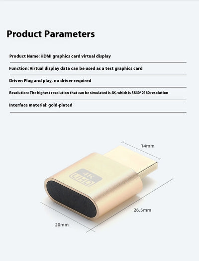 Adaptador HDMI Virtual con Pantalla Simulada para Gráficos - Image 16