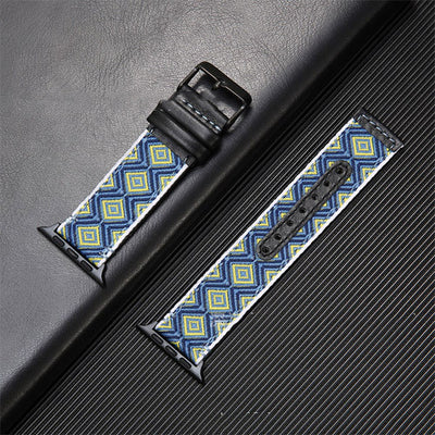 Correa de Lona y Cuero Genuino con Diseño Étnico - Image 9