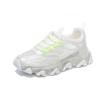 Zapatillas Blancas Casuales para Mujer con Suela Gruesa y Cordones - Image 10