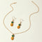 Simple Fashion Love Five-pointed Star Pineapple Earrings Necklace Set E