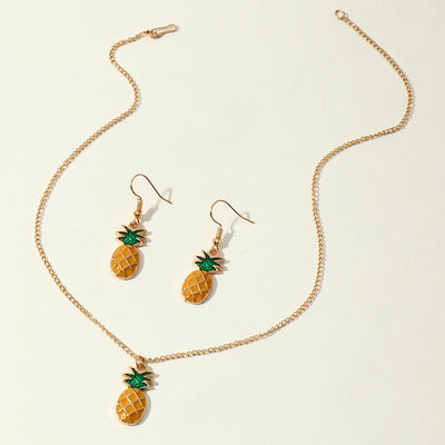 Conjunto de Aretes y Collar con Estrella de Cinco Puntas y Piña - Diseño Moderno - Image 2
