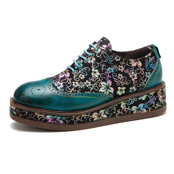 Zapatos Plataforma Retro Casuales con Altura para Mujer