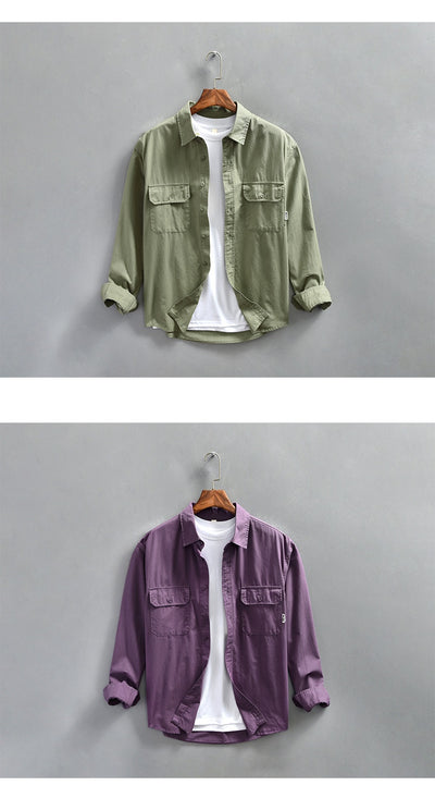 Camisa Casual Oversize de Manga Larga para Hombre - Estilo Minimalista - Image 19