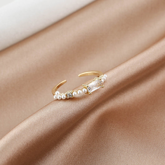 Anillo Cuadrado de Aleación con Piedras Preciosas Incrustadas - Image 3
