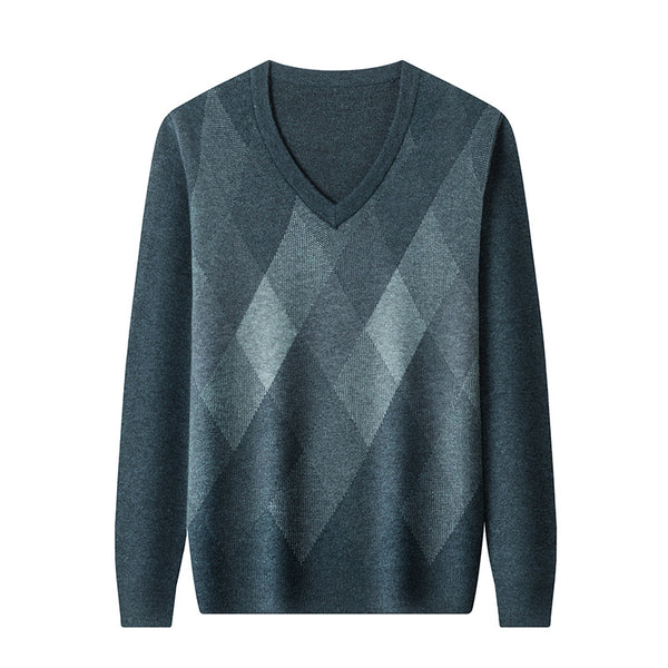 Suéter Cuello V Grueso para Hombre - Prenda Base Térmica