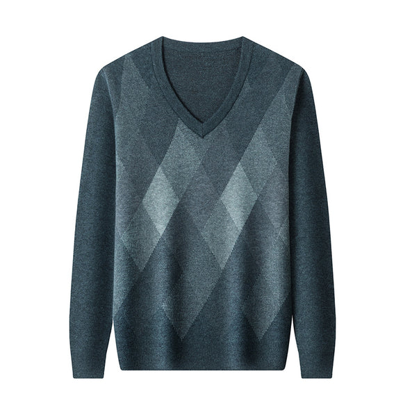 Suéter Cuello V Grueso para Hombre - Prenda Base Térmica