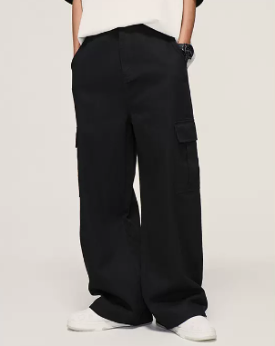 Pantalón Overol Casual Negro Expansion Tide con Bolsillos Amplios para Hombre Talla Grande - Image 2