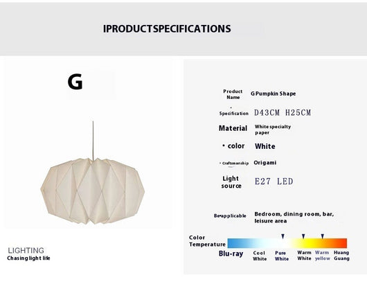 Lámpara Colgante Origami Plegable de Diseño Minimalista - Image 8