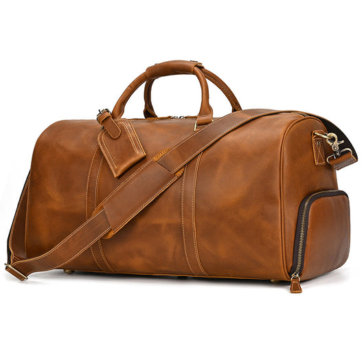 Bolsa de Viaje y Gimnasio en Cuero Genuino Negro para Hombre - Image 22