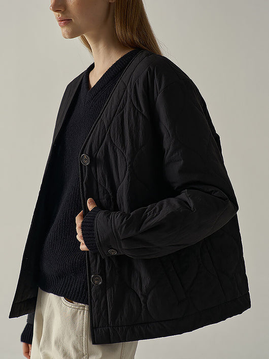 Chaqueta Corta de Algodón Acolchada Ligera para Mujer - Image 10