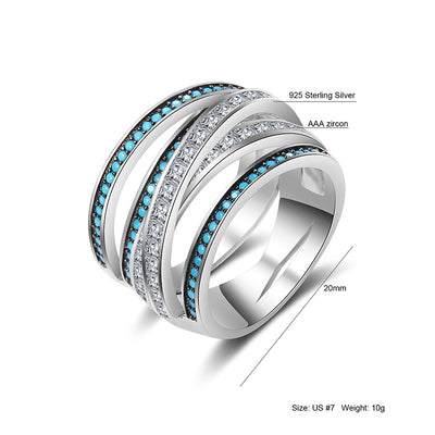 Anillo de Moda Enchapado con Incrustaciones Europeas y Estadounidenses - Image 12