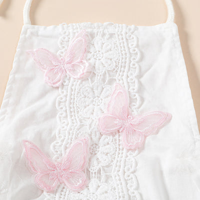 Vestido Princesa Niña con Encaje de Mariposas y Diadema - Image 3
