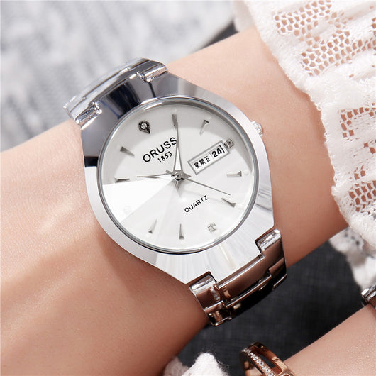 Reloj de Pareja Acero Tungsteno Resistente al Agua - Diseño Moderno para Estudiantes - Image 12