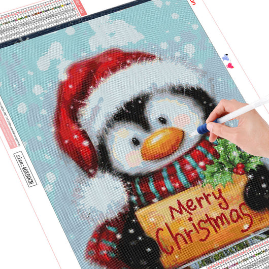 Pintura de Diamantes 5D Tema Pingüino Navideño - Bordado Completo con Cuentas Cuadradas o Redondas - Image 6