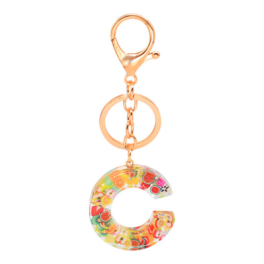 Llavero de Resina con Letras y Frutas - Diseño Europeo Moderno - Image 32