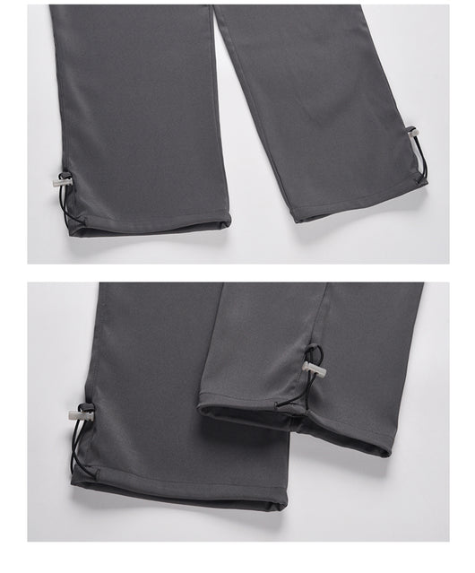 Pantalones Casuales Rectos Holgados con Drapeado Sedoso para Hombre - Image 6