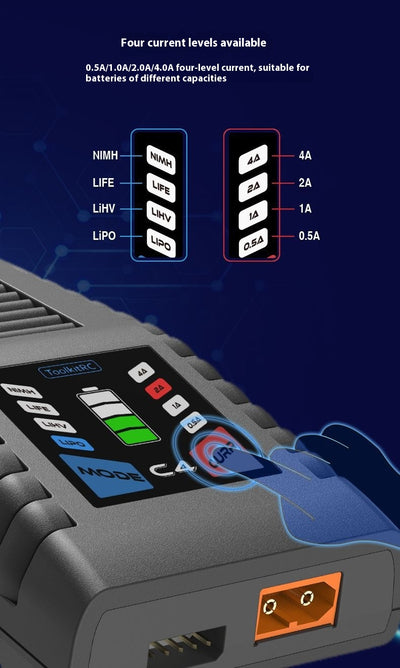Cargador de Batería LiPo/LiHv/LiFe 50W 4A ToolkitRC C4 con Balance Automático - Image 8