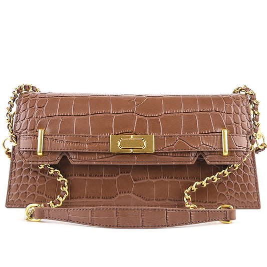 Bolso Bandolera de Cuero Genuino con Cadena - Diseño Minimalista - Image 2