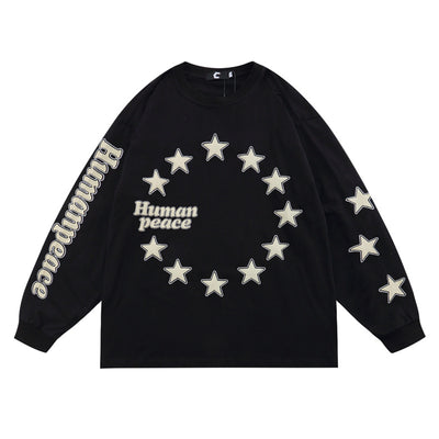 Playera Manga Larga Estrellas Estampado Espuma para Hombre - Image 3
