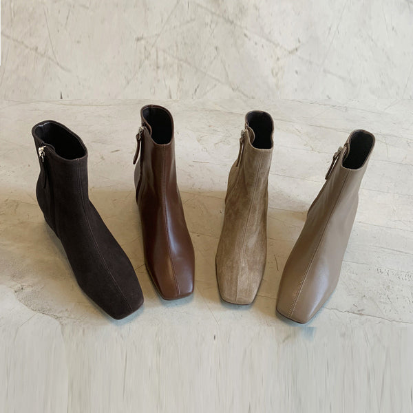 Botas Martin de Tacón Grueso con Punta Cuadrada para Mujer