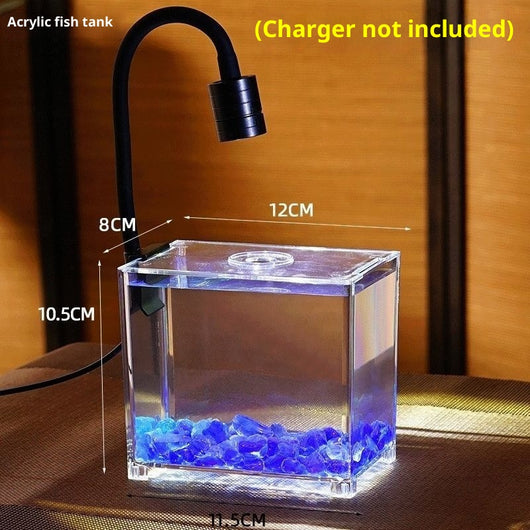 Acuario de Bloques Acrílico Reforzado para Escritorio con Decoración Natural - Image 8
