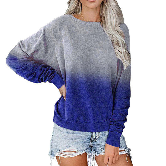 Sudadera Holgada de Manga Larga con Degradado de Color - Image 6