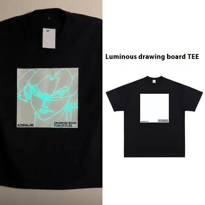 Playera de Algodón Puro con Diseño Luminoso - Unisex Holgada - Image 3