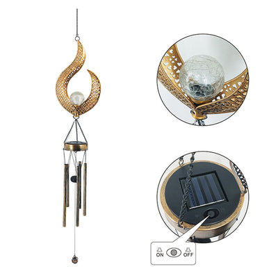 Lámpara Solar de Hierro Forjado con Diseño de Llama - Decoración de Jardín - Image 5