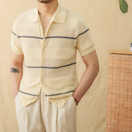 Cardigan de Lino y Algodón Tejido - Manga Corta Casual - Image 11