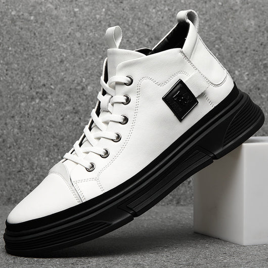 Botas Altas de Cuero para Hombre - Zapatos Casuales Invierno
