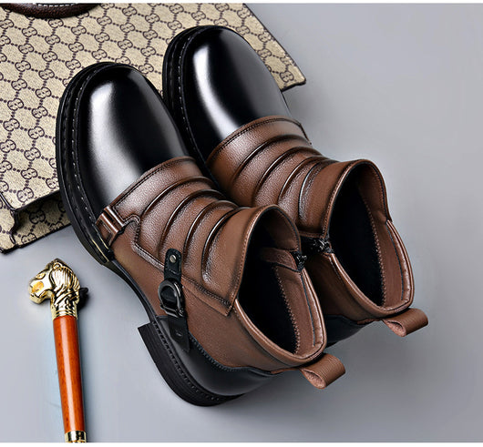 Botas Térmicas Retro Estilo Británico para Hombre con Forro de Lana y Cierre Lateral - Image 26