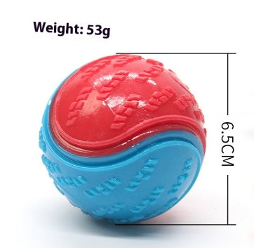 Orange and blue two-tone pet toy ball with textured surfaces for dog molar cleaning and training. - Image 11