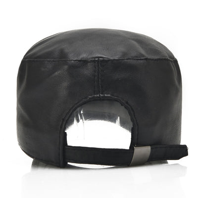 Sombrero Plano de Cuero Fino - Estilo Casual Minimalista - Image 4