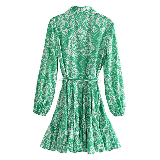 Vestido Camisero Estampado con Cordones Reforzados para Mujer - Image 17