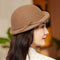 Sombrero de Fieltro Pura Lana con Lazo Elegante Estilo Británico