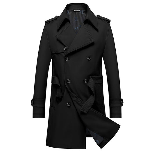 Abrigo Trinchera Doble Botonadura de Largo Medio para Hombre - Image 7