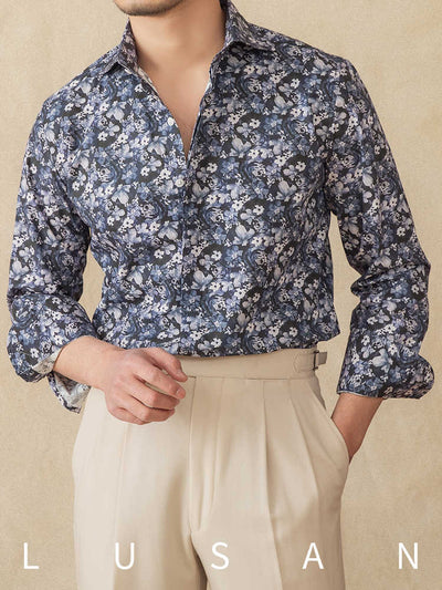 Camisa Estampada de Algodón Manga Larga Estilo Retro Primavera Verano - Image 9