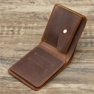 Billetera Portacédulas de Cuero Genuino para Hombre