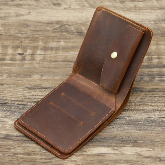 Billetera Portacédulas de Cuero Genuino para Hombre