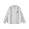 Camisa Holgada a Rayas Contraste para Hombre Otoño