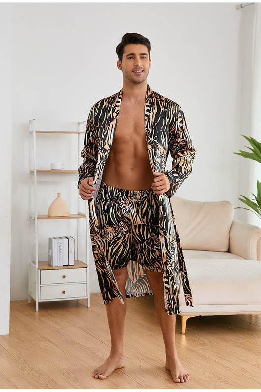 Pijama Bata de Seda Helada para Hombre - Conjunto Homewear Premium - Image 20