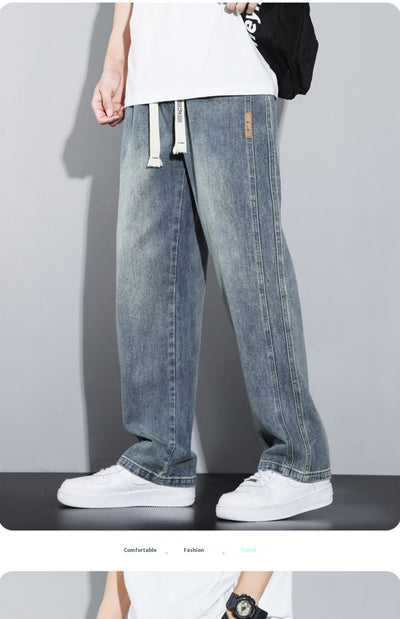 Pantalones Vaqueros Rectos Anchos para Hombre - Comodidad y Estilo Casual - Image 14