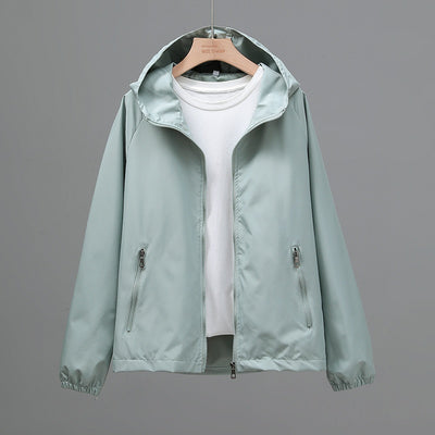 Chaqueta Hoodie Suelta Cropped Talla Grande Mujer - Ligera y Casual - Image 10