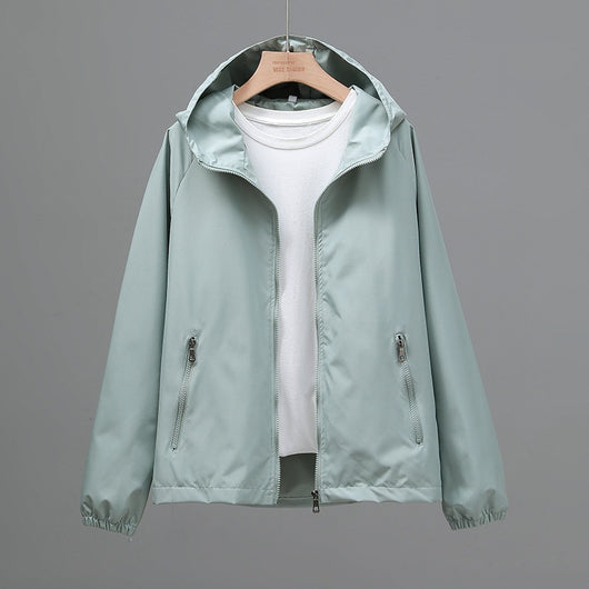 Chaqueta Hoodie Suelta Cropped Talla Grande Mujer - Ligera y Casual - Image 10